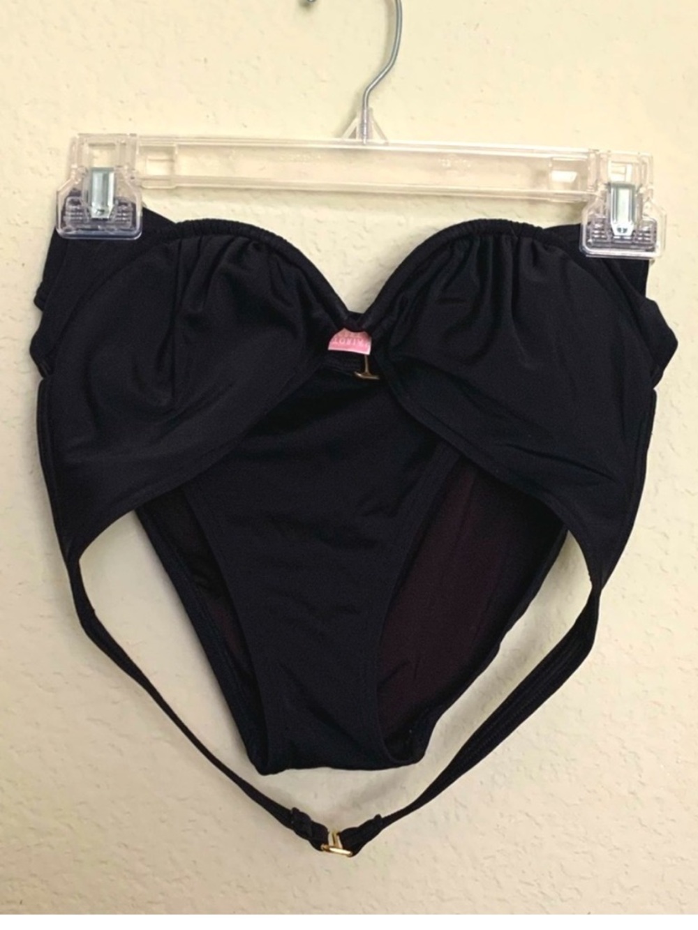 Victorias Secret Black Bandeau Bikini Top with Gold Accent